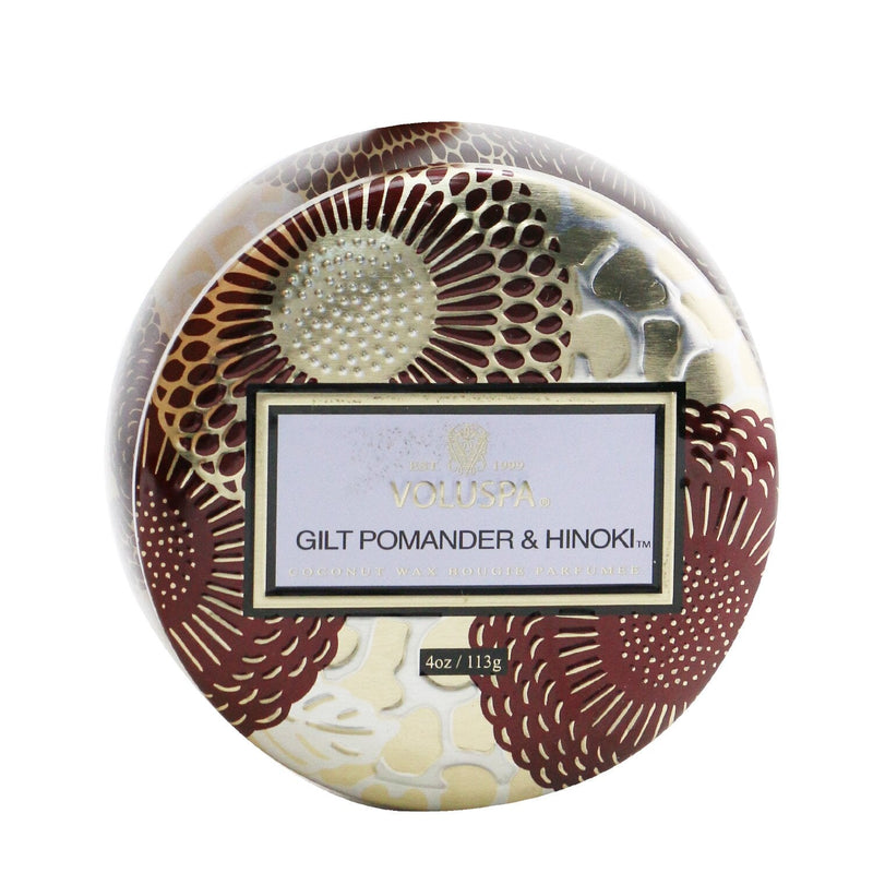 Voluspa Mini Tin Candle - Gilt Pomander & Hinoki  113g/4oz