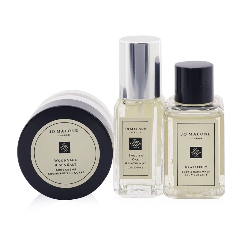 Jo Malone Christmas Cracker: English Oak & Hazelnut Cologne 9ml + Grapefruit Body & Hand Wash 15ml + Wood Sage & Sea Salt Body Cream 15ml  3pcs