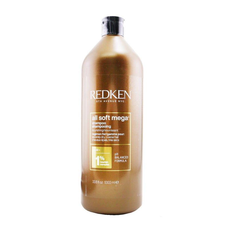 Redken All Soft Mega Shampoo (For Severely Dry/ Coarse Hair)  1000ml/33.8oz