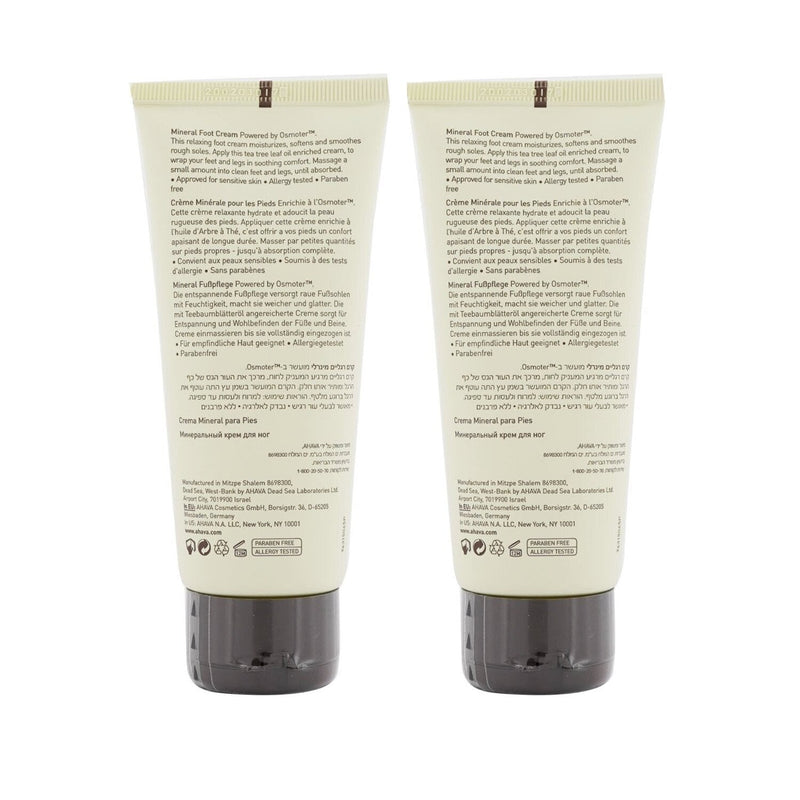 Ahava Deadsea Water Mineral Foot Cream Duo Pack  2x100ml/3.4oz