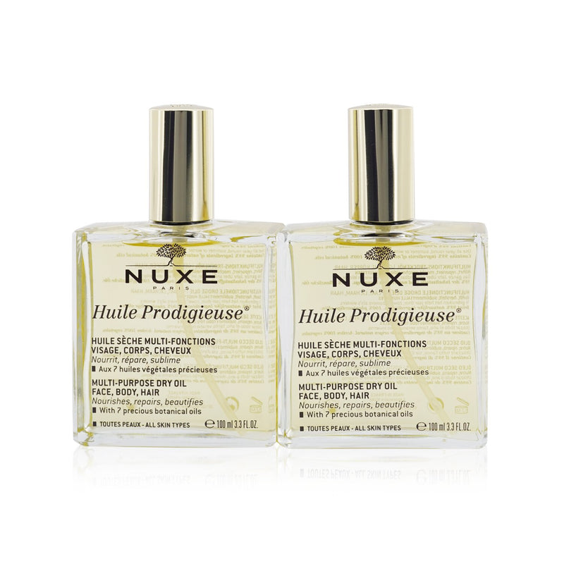 Nuxe Travel With Nuxe Huile Prodigieuse Multi Usage Dry Oil Duo Set: 2x Dry Oil 100ml  2x 100ml/3.3oz