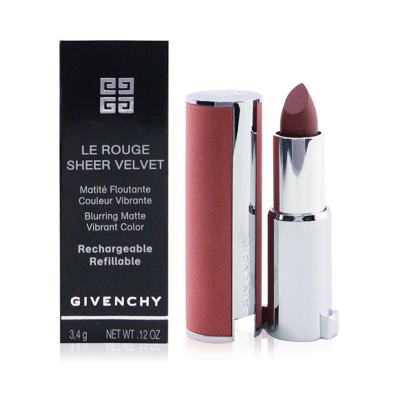 Givenchy Le Rouge Sheer Velvet Matte Refillable Lipstick - # 18 Nude Fume  3.4g/0.12oz