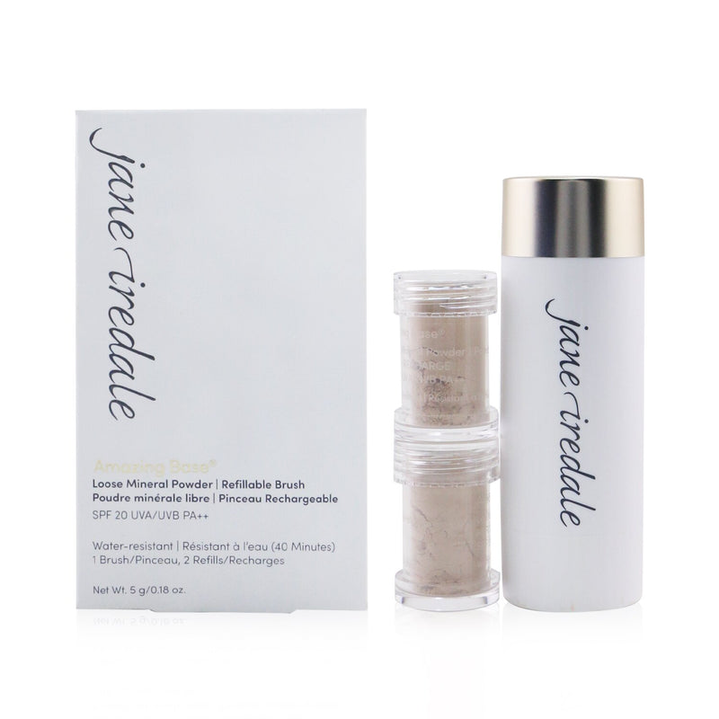 Jane Iredale Amazing Base Loose Mineral Powder SPF 20 Refillable Brush (1x Brush, 2x Refills) - Light Beige  2x2.5g/0.09oz