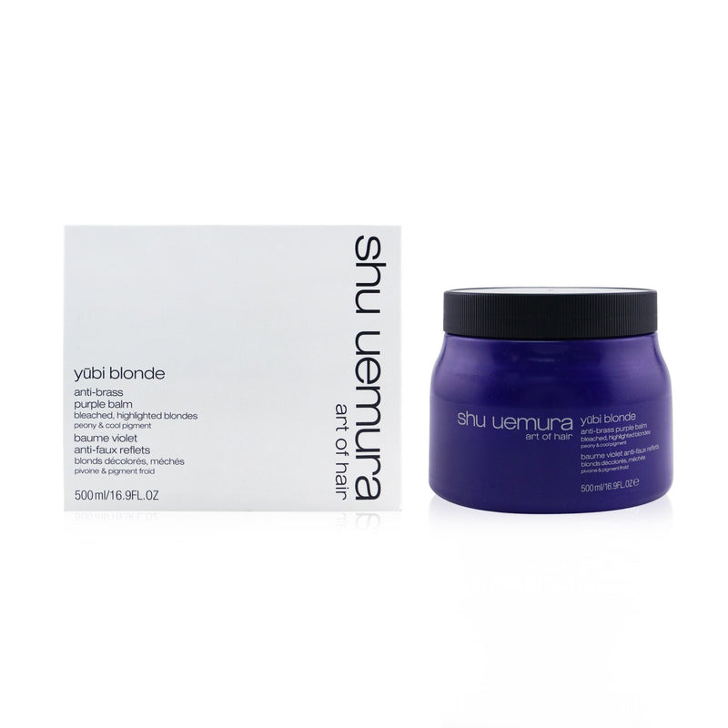 Shu Uemura Yubi Blonde Anti-Brass Purple Balm (Hair Mask) - Bleached, Highlighted Blondes (Salon size)  500ml/16.9oz