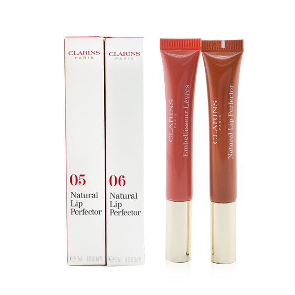 Clarins Natural Lip Perfector Duo (2x Lip Perfector) - 05 & 06 (Box Slightly Damaged)  2x12ml/0.35oz