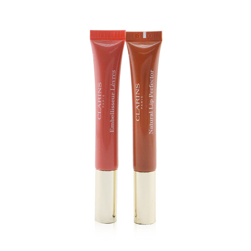 Clarins Natural Lip Perfector Duo (2x Lip Perfector) - 05 & 06 (Box Slightly Damaged)  2x12ml/0.35oz