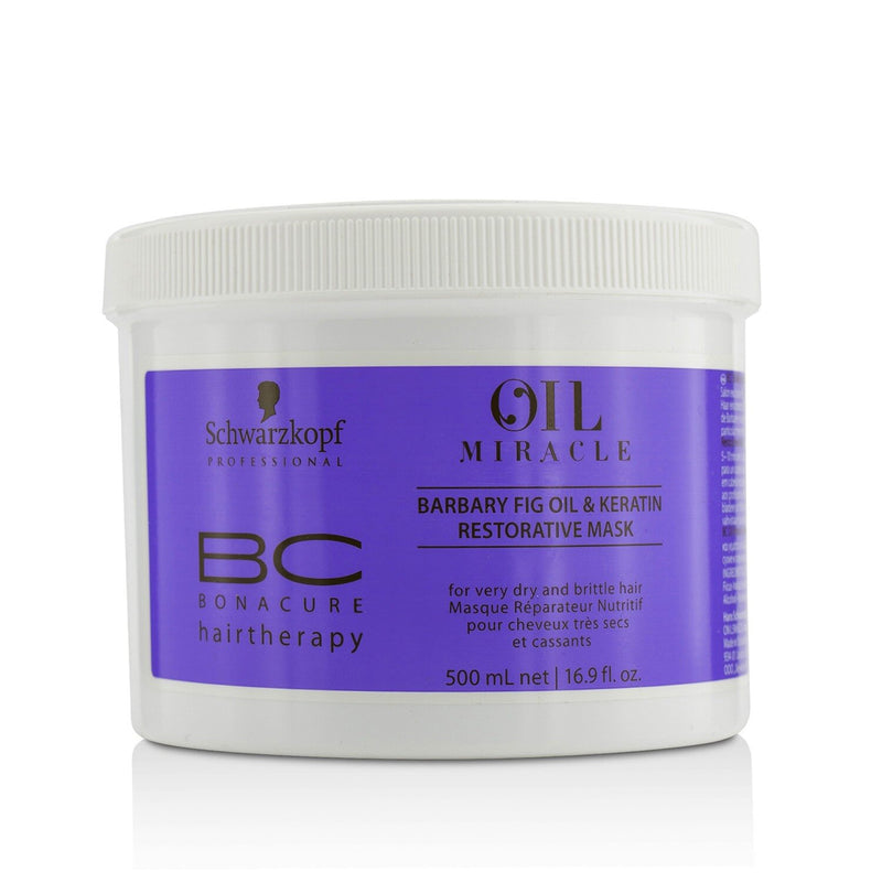 Schwarzkopf BC Bonacure Oil Miracle Barbary Fig Oil & Keratin Restorative Mask - For Very Dry and Brittle Hair (Exp. Date: 06/2022)  500ml/16.9oz