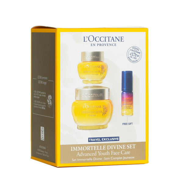 L'Occitane Immortelle Divine Set: Cream 50ml + Eye Balm 15ml + Overnight Reset Oil-In-Serum 5ml  3pcs