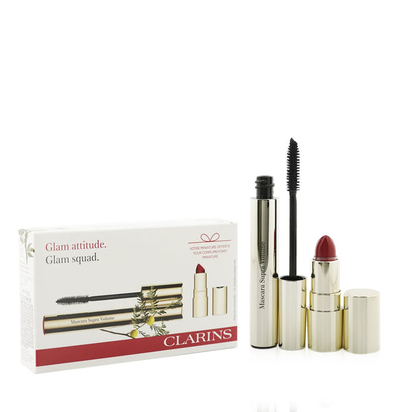 Clarins Supra Volume Mascara + Joli Rouge Set  2pcs