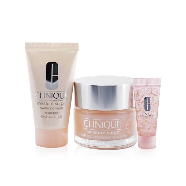 Clinique Hydrate & Glow Set: Moisture Surge 100H + Overnight Mask 30ml+ Eye 96-Hour Concentrate 5ml 3pcs 50ml