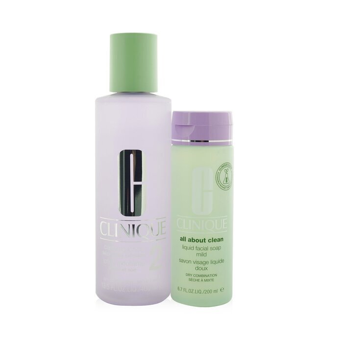 Clinique Clarifying Lotion 2 Set: Clarifyin/g Lotion 2 + All About Clean Liquid Facial Soap Mild 200ml 2pcs 400ml