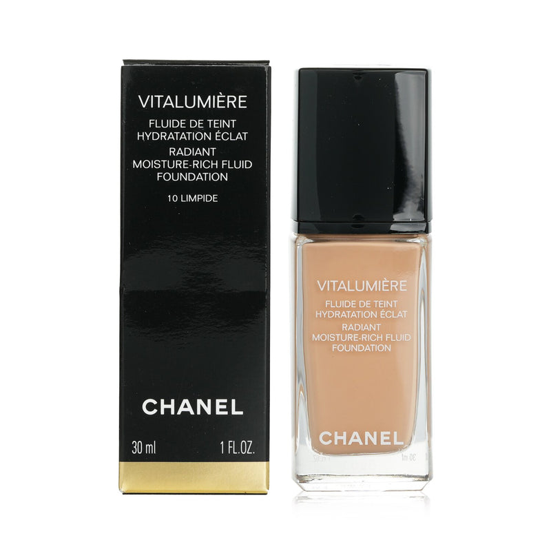 Chanel Vitalumiere Radiant Moisture Rich Fluid Foundation - #10 Limpide  30ml/1oz