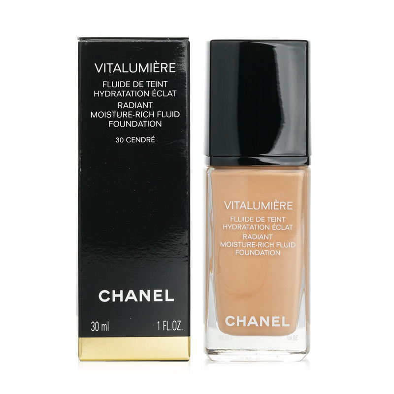 Chanel Vitalumiere Radiant Moisture Rich Fluid Foundation - #30 Cendre  30ml/1oz