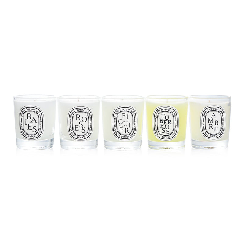 Diptyque Scented Candles Set - Berries, Roses, Fig Tree, Tuberose, Amber  5x35g/1.23oz