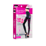 SlimWalk Compression Leggings for Sports (Sweat-Absorbent, Quick-Drying) - # Black (Size: M-L)  1pair
