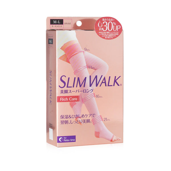 SlimWalk Compression Open-Toe Socks For Relax, Moisturizing - # Pink (Size: M-L)  1pair