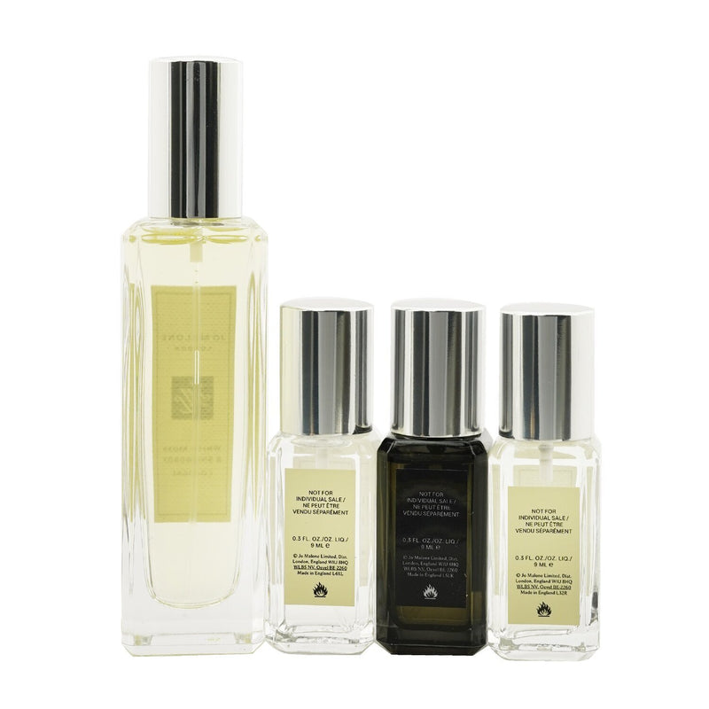 Jo Malone White Moss & Snowdrop Scent Pairing Collection: White Moss & Snowdrop Cologne Spray 30ml + English Pear & Freesia 9ml + Blackberry & Bay 9ml + Myrrh & Tonka 9ml  4pcs