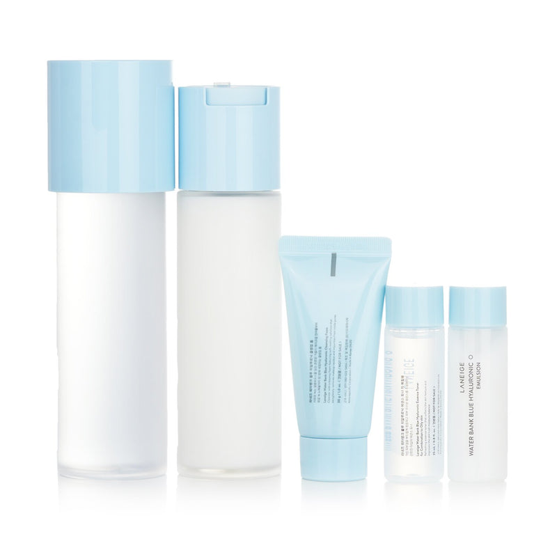Laneige Water Bank Blue Hyaluronic 2 Step Essential Set (For Combination to Oily Skin)  5pcs