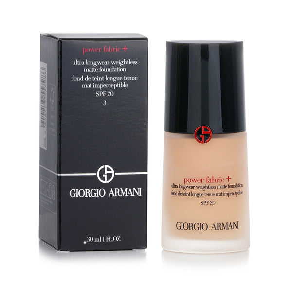 Giorgio Armani Power Fabric+ Ultra Longwear Weightless Matte Foundation SPF 20 - # 3  30ml/1oz