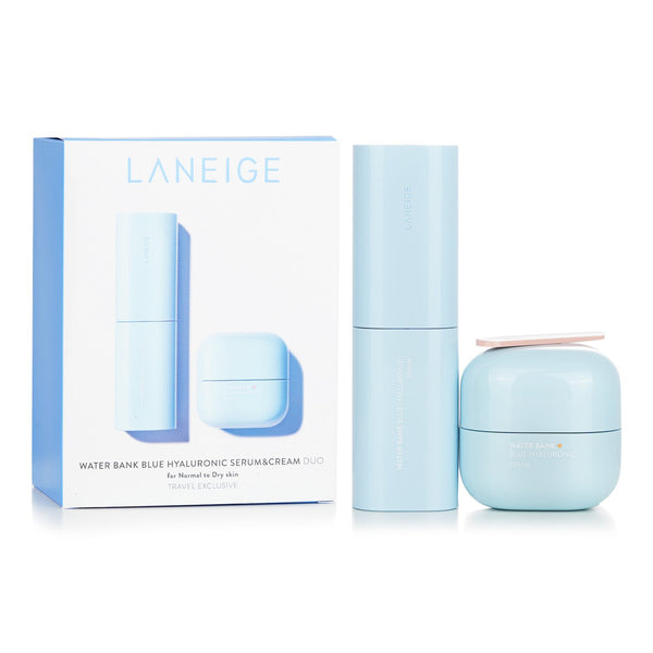 Laneige Water Bank Blue Hyaluronic (For Normal To Dry Skin) : 1x Serum 50ml/1.6oz + 1x Cream 50ml/1.6oz  2pcs