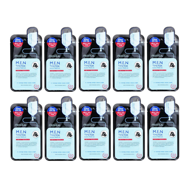 Mediheal M.E.N Timetox Black Mask EX.  10pcs