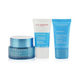 Clarins Hydration Essentials Gift Set: Hydra-Essentiel Silky Cream 50ml+ Fresh Scrub 15ml+ SOS Hydra Mask 15ml+ Pouch  3pcs+1pouch