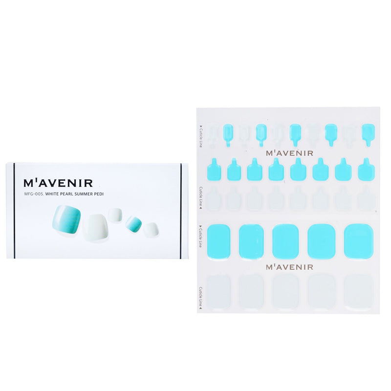 Mavenir Nail Sticker (Assorted Colour) - # White Pearl Summer Pedi  36pcs