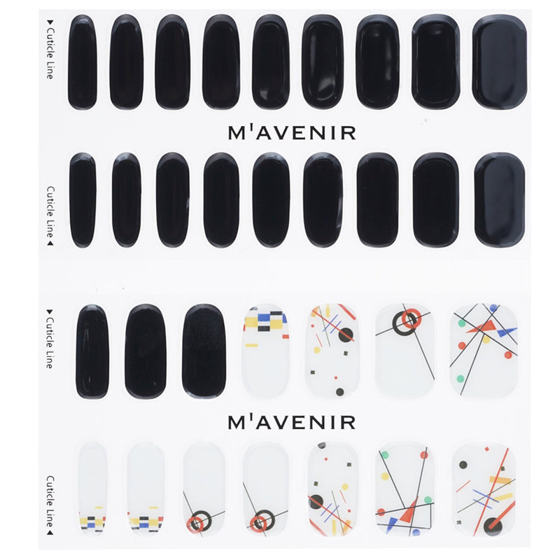 Mavenir Nail Sticker (Black) - # Kandinsky Segment Nail  32pcs