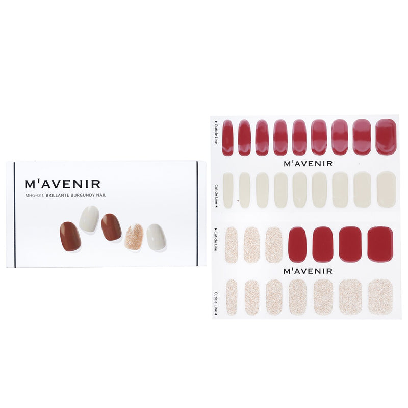 Mavenir Nail Sticker - # Brillante Burgundy Nail  32pcs