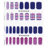 Mavenir Nail Sticker (Patterned) - # Gingham Check With Purple Nail  32pcs