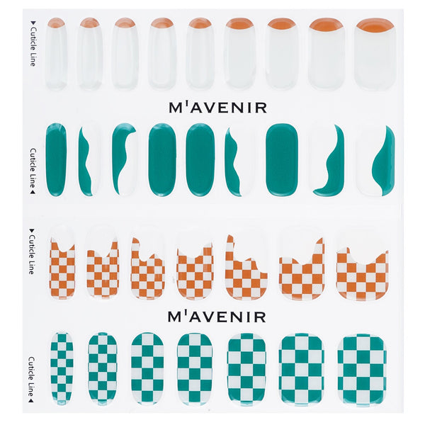 Mavenir Nail Sticker (Patterned) - # Wave Checkerboard Nail  32pcs