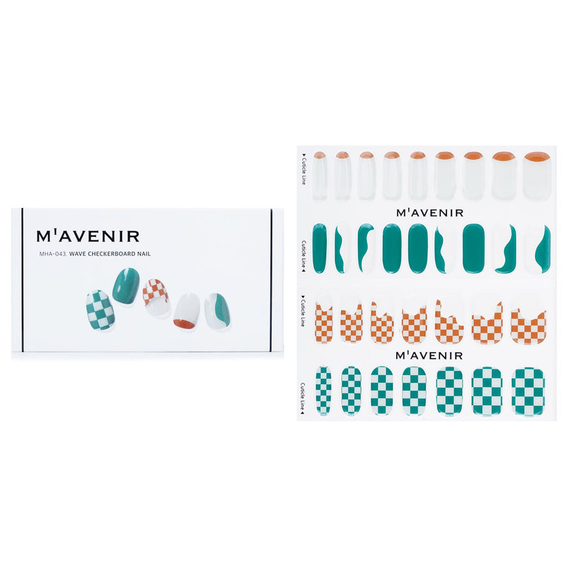 Mavenir Nail Sticker (Patterned) - # Gingham Check With Purple Nail  32pcs