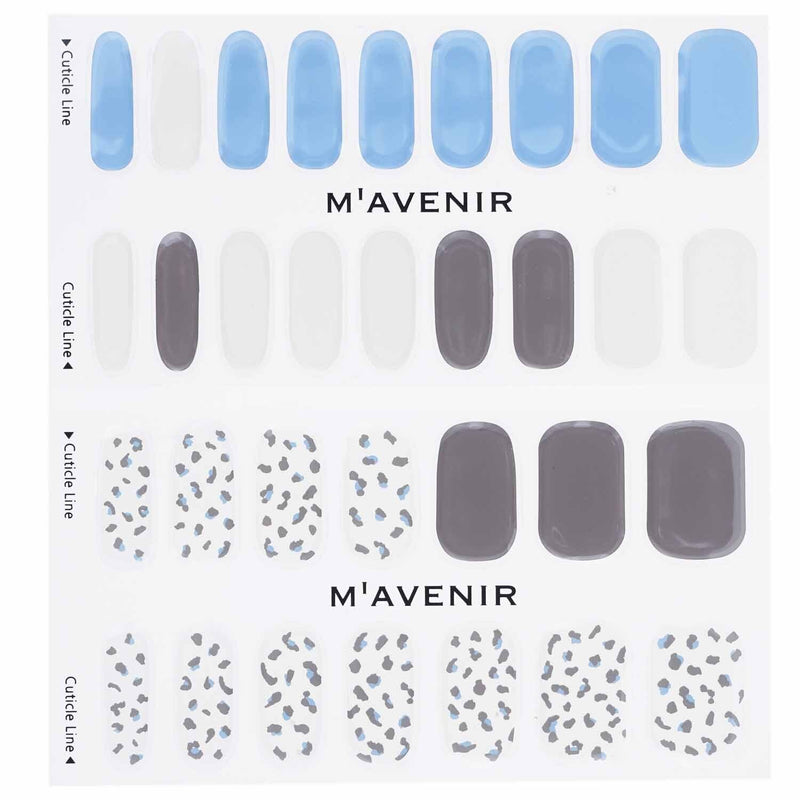 Mavenir Nail Sticker (Patterned) - # Cream Blue Leopardo Nail  32pcs