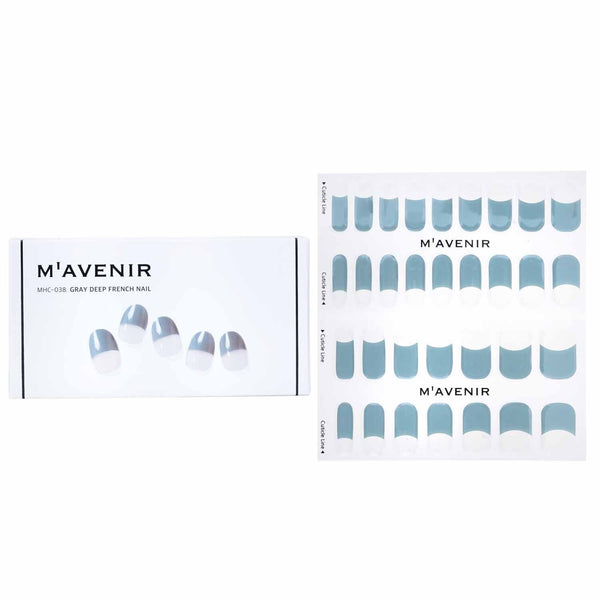 Mavenir Nail Sticker (Blue) - # Gray Deep French Nail  32pcs