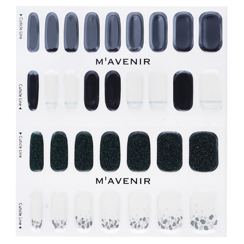Mavenir Nail Sticker (Black) - # Shell With Milky Way Nail  32pcs