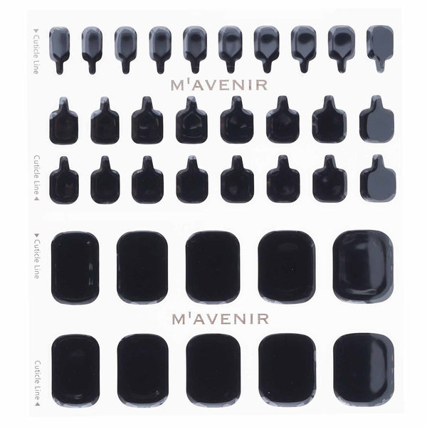 Mavenir Nail Sticker (Black) - # Classic Black Pedi  36pcs
