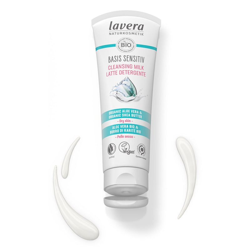Lavera Basis Sensitiv Cleansing Milk - Organic Aloe Vera & Organic Shea Butter (For Dry & Sensitive Skin)  125ml/4oz
