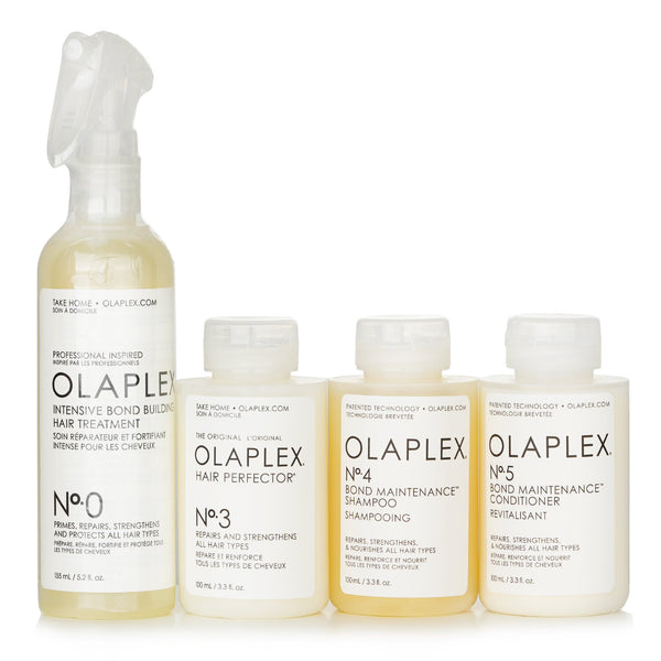 Olaplex Hair Repair Treatment Kit: No. 0 Intensive Treatment+No. 3 Hair Perfector+No. 4 Bond Shampoo+No. 5 Bond Conditioner  4pcs