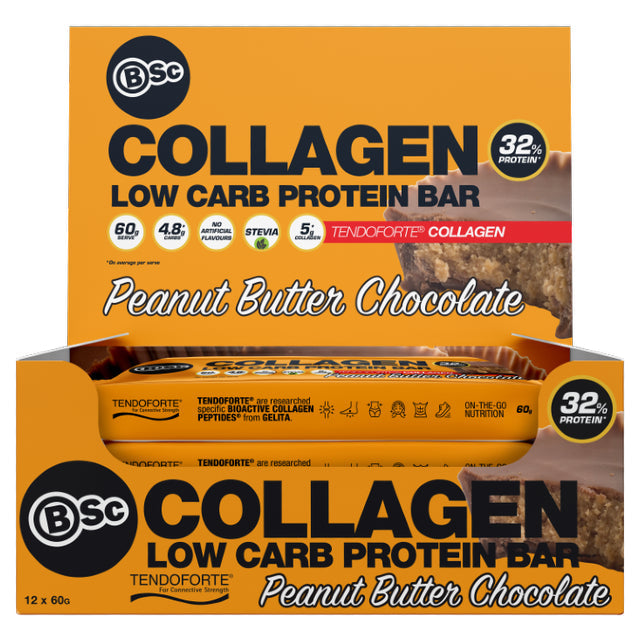 Body Science Collagen Protein Bar 60g - Peanut Butter Chocolate 12 Box