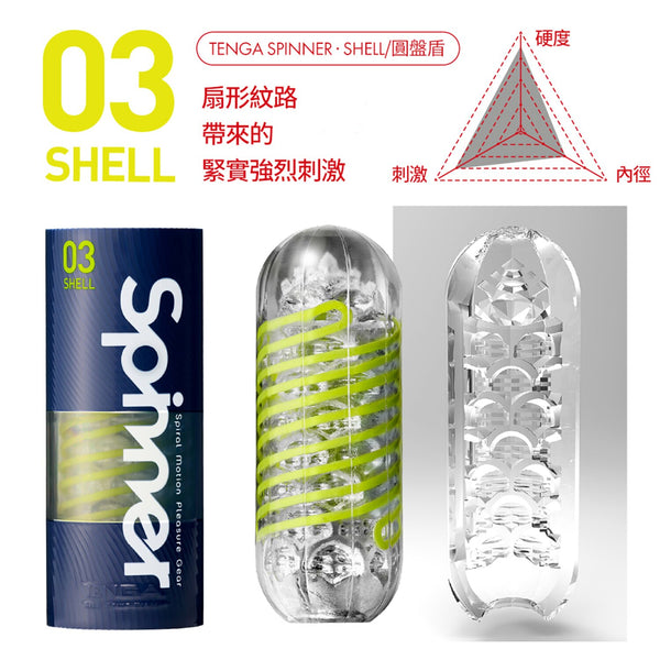TENGA Spinner 03 Shell Scallop Rotating Aircraft Cup  1pc