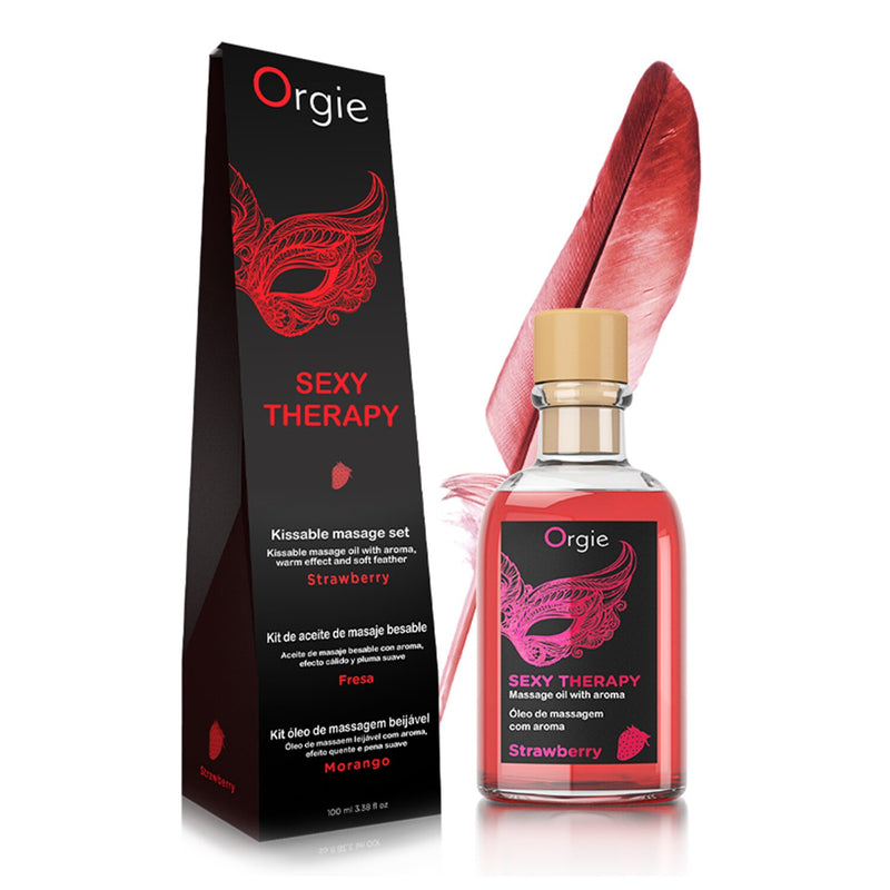 ORGIE Lips Massage Kit Strawberry Kissable Massage Oil  100ml/3.38oz