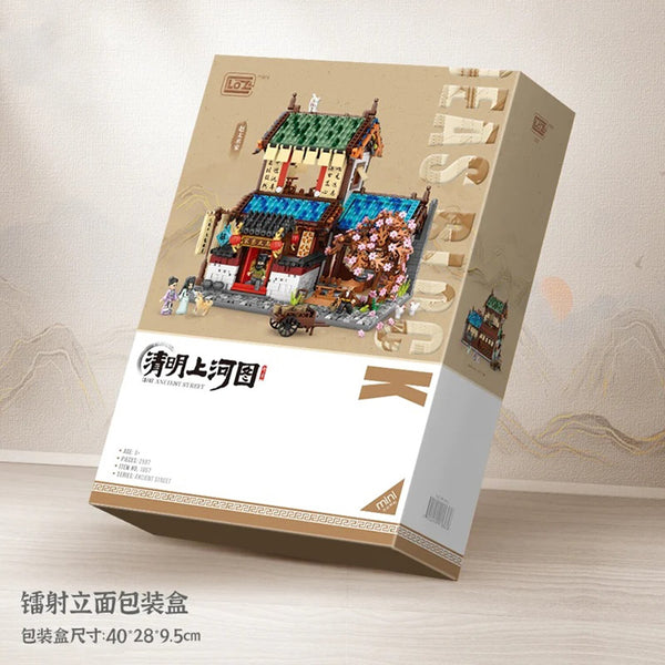 Loz LOZ Mini Blocks - Qingming River Map - Zhao Taijo Family  40 x 28 x 9.5cm