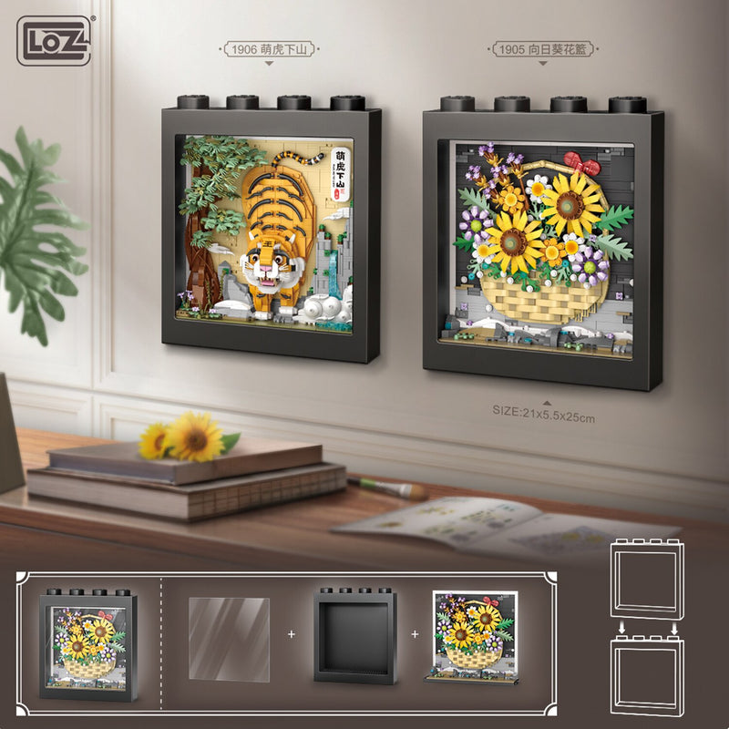 Loz LOZ Ideas Series - Sunflower Basket Immortal Pixel Painting  34 x 25 x 9cm