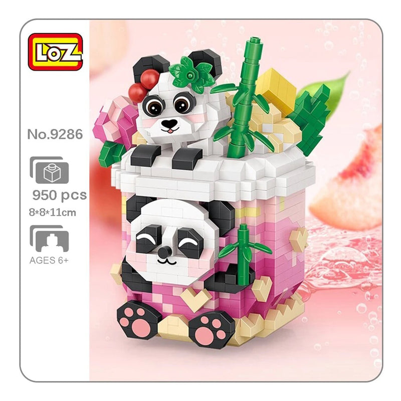 Loz LOZ Mini Blocks - Panda Peach Oolong  11 x 11 x 11cm