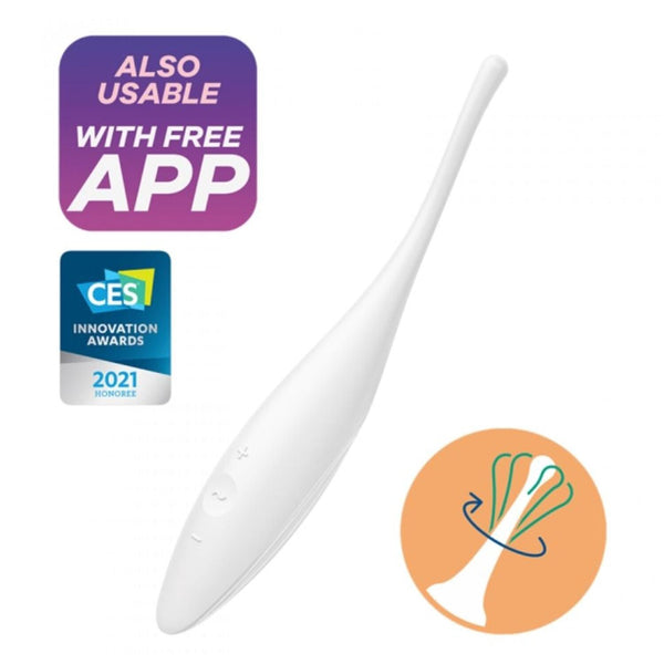 Satisfyer Twirling Joy Tip Vibrator With App Control - # White  1pc