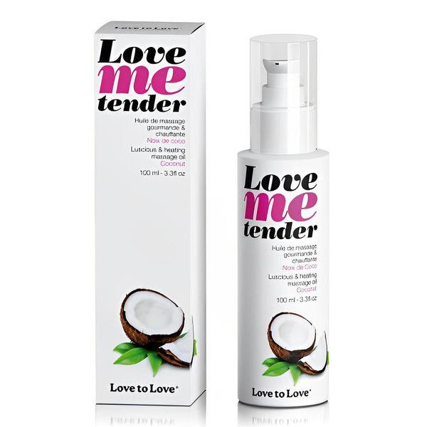 LOVE TO LOVE Love Me Tender Luscious & Heating Massage Oil - Coconut  100ml / 3.3oz