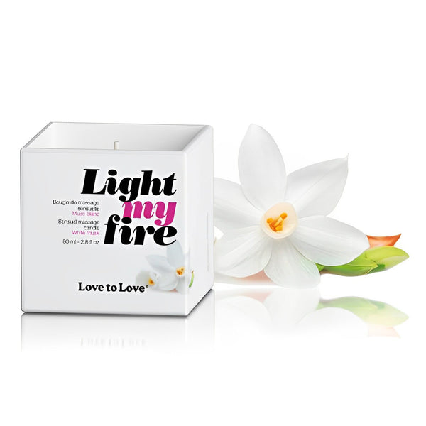 LOVE TO LOVE Light My Fire Sensual Massage Candle - White Musk  80ml / 2.8oz