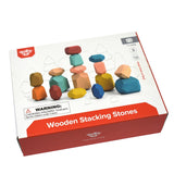 Tooky Toy Co Wooden Stacking Stones - 16 pcs  18x14x5cm