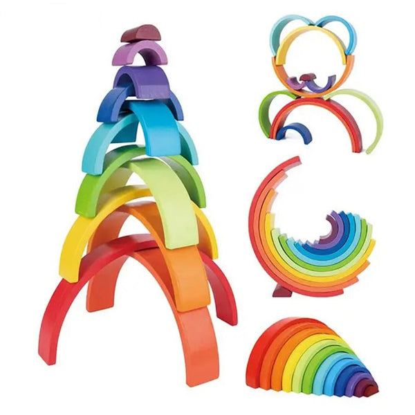 Tooky Toy Co Rainbow Stacker 12pcs  38x19x6cm