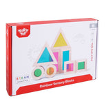 Tooky Toy Co Rainbow Sensory Blocks  27x18x4cm